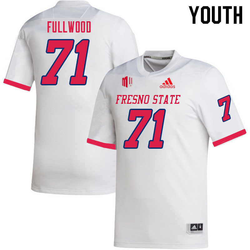 Youth #71 Rolan Fullwood Fresno State Bulldogs College Football Jerseys Sale-White